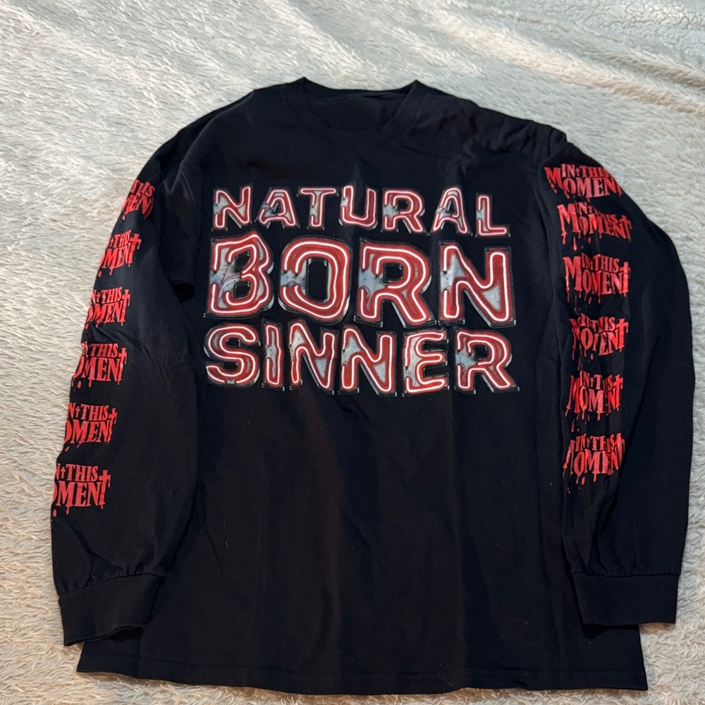 ITM Natural Born Sinner Long-Sleeve Graphic Tee - Black/Red